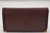 Authentic Cartier Must de Long Wallet Glasses Case Leather Bordeaux 4Set 2918I