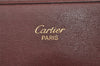 Authentic Cartier Must de Long Wallet Glasses Case Leather Bordeaux 4Set 2918I
