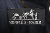 Authentic HERMES Fourre Tout PM Hand Tote Bag Canvas Navy Brown 2919E