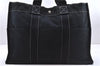 Authentic HERMES Deauville MM Hand Tote Bag Canvas Black 2920E