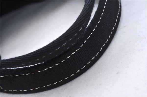 Authentic HERMES Deauville MM Hand Tote Bag Canvas Black 2920E