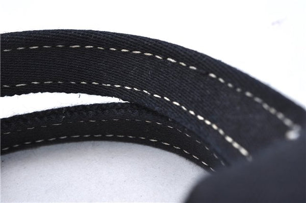 Authentic HERMES Deauville MM Hand Tote Bag Canvas Black 2920E