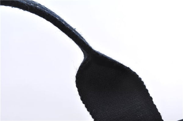 Authentic HERMES Deauville MM Hand Tote Bag Canvas Black 2920E