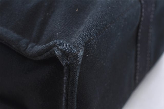 Authentic HERMES Deauville MM Hand Tote Bag Canvas Black 2920E