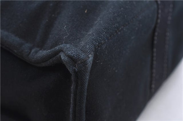 Authentic HERMES Deauville MM Hand Tote Bag Canvas Black 2920E