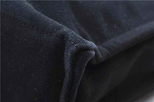 Authentic HERMES Deauville MM Hand Tote Bag Canvas Black 2920E