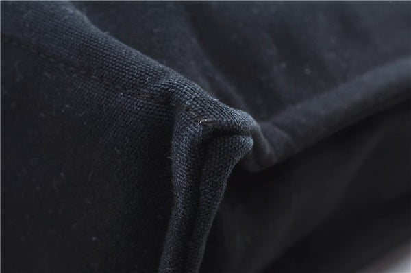 Authentic HERMES Deauville MM Hand Tote Bag Canvas Black 2920E