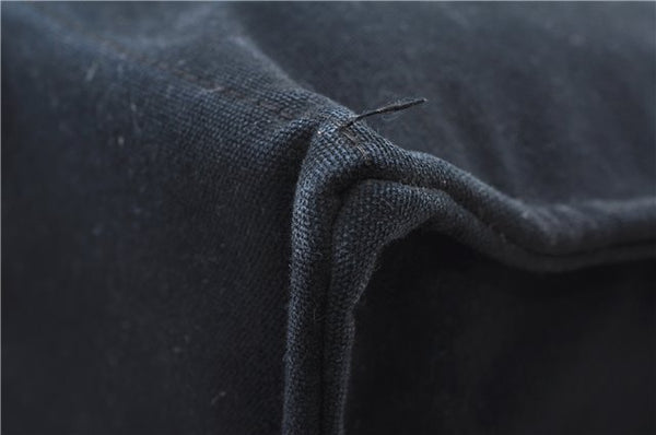 Authentic HERMES Deauville MM Hand Tote Bag Canvas Black 2920E