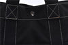 Authentic HERMES Deauville MM Hand Tote Bag Canvas Black 2920E
