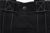 Authentic HERMES Deauville MM Hand Tote Bag Canvas Black 2920E