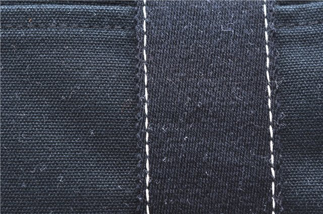 Authentic HERMES Deauville MM Hand Tote Bag Canvas Black 2920E