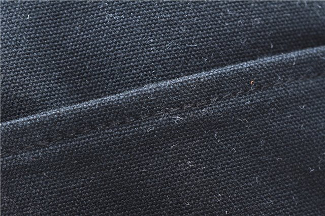 Authentic HERMES Deauville MM Hand Tote Bag Canvas Black 2920E