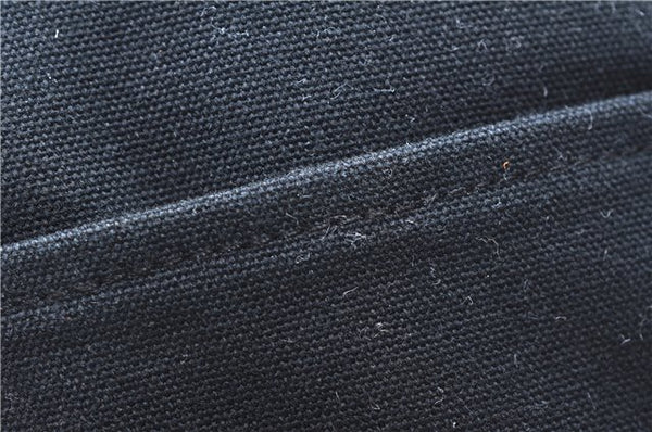 Authentic HERMES Deauville MM Hand Tote Bag Canvas Black 2920E