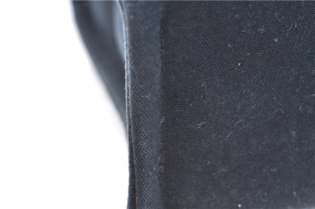 Authentic HERMES Deauville MM Hand Tote Bag Canvas Black 2920E