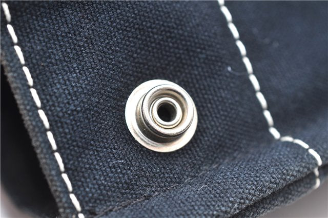 Authentic HERMES Deauville MM Hand Tote Bag Canvas Black 2920E