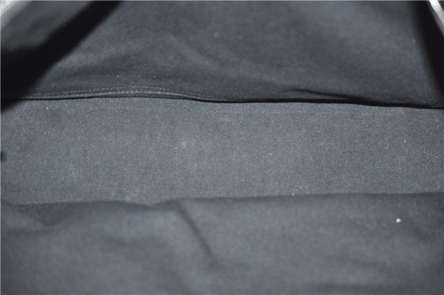 Authentic HERMES Deauville MM Hand Tote Bag Canvas Black 2920E