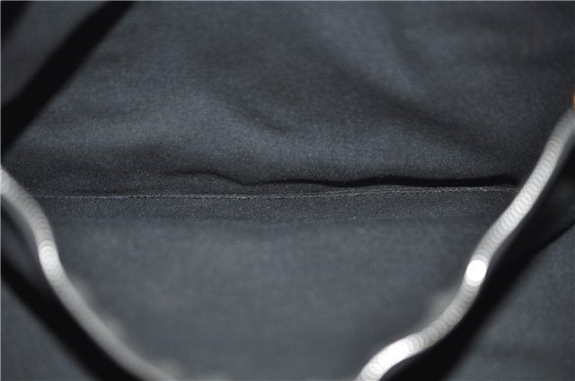 Authentic HERMES Deauville MM Hand Tote Bag Canvas Black 2920E