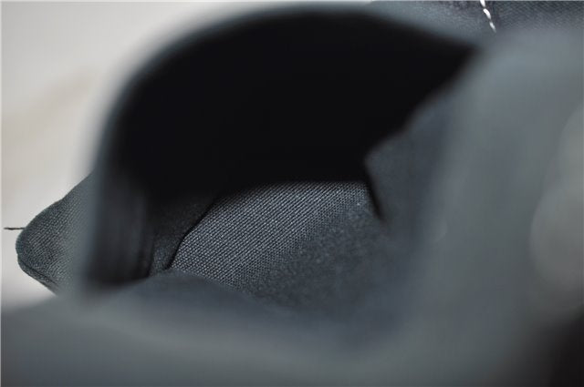 Authentic HERMES Deauville MM Hand Tote Bag Canvas Black 2920E