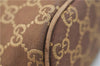 Authentic GUCCI Vintage Hand Bag Pouch Purse GG Canvas Leather Brown 2921E