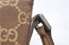 Authentic GUCCI Vintage Hand Bag Pouch Purse GG Canvas Leather Brown 2921E