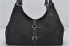 Authentic GUCCI Jumbo GG Jackie Shoulder Bag Canvas Leather 0021067 Black 2922E