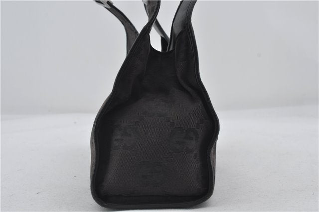 Authentic GUCCI Jumbo GG Jackie Shoulder Bag Canvas Leather 0021067 Black 2922E