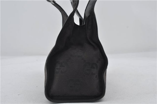 Authentic GUCCI Jumbo GG Jackie Shoulder Bag Canvas Leather 0021067 Black 2922E