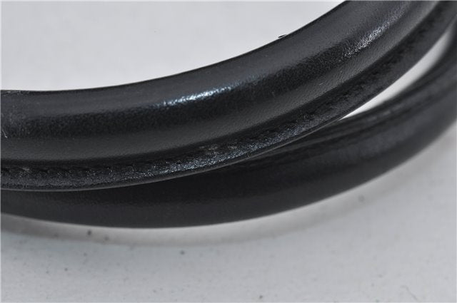 Authentic GUCCI Jumbo GG Jackie Shoulder Bag Canvas Leather 0021067 Black 2922E