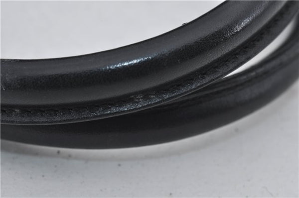 Authentic GUCCI Jumbo GG Jackie Shoulder Bag Canvas Leather 0021067 Black 2922E