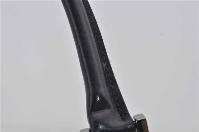 Authentic GUCCI Jumbo GG Jackie Shoulder Bag Canvas Leather 0021067 Black 2922E