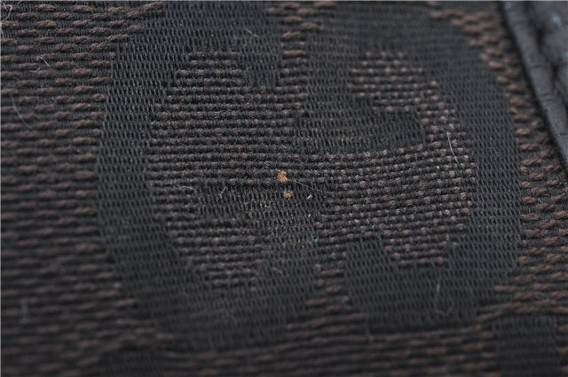 Authentic GUCCI Jumbo GG Jackie Shoulder Bag Canvas Leather 0021067 Black 2922E