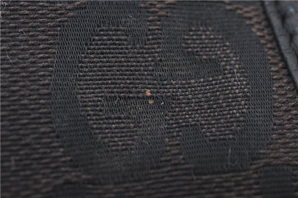 Authentic GUCCI Jumbo GG Jackie Shoulder Bag Canvas Leather 0021067 Black 2922E