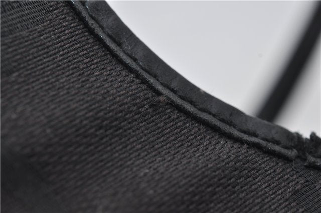 Authentic GUCCI Jumbo GG Jackie Shoulder Bag Canvas Leather 0021067 Black 2922E