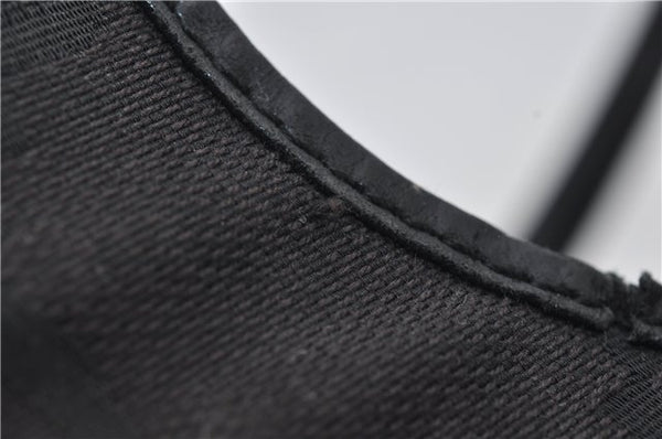 Authentic GUCCI Jumbo GG Jackie Shoulder Bag Canvas Leather 0021067 Black 2922E