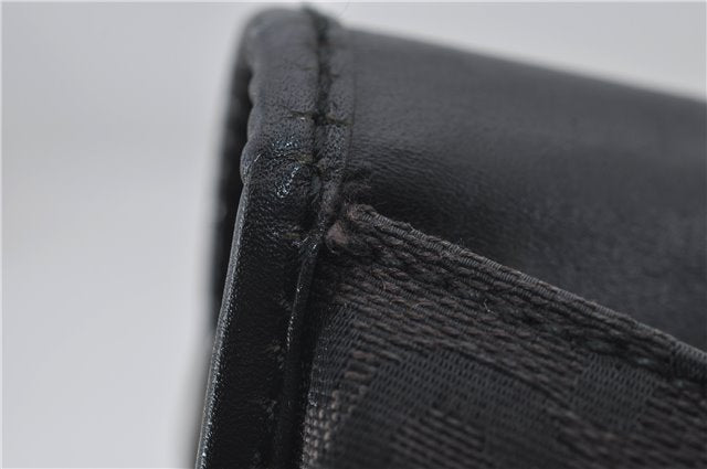 Authentic GUCCI Jumbo GG Jackie Shoulder Bag Canvas Leather 0021067 Black 2922E