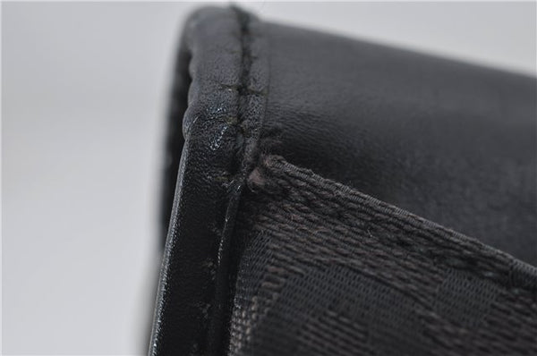 Authentic GUCCI Jumbo GG Jackie Shoulder Bag Canvas Leather 0021067 Black 2922E