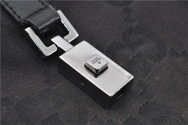 Authentic GUCCI Jumbo GG Jackie Shoulder Bag Canvas Leather 0021067 Black 2922E