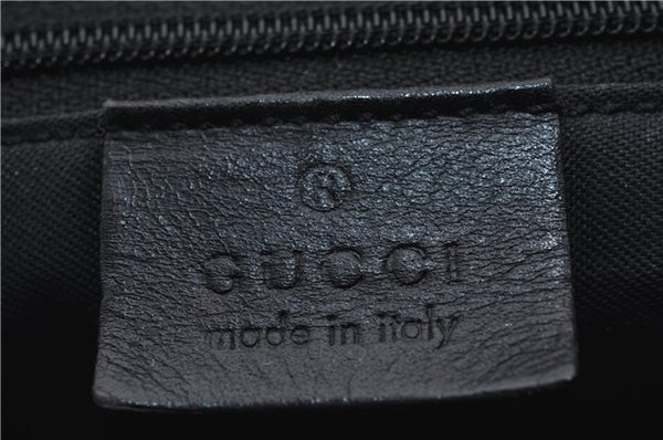 Authentic GUCCI Jumbo GG Jackie Shoulder Bag Canvas Leather 0021067 Black 2922E