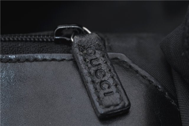 Authentic GUCCI Jumbo GG Jackie Shoulder Bag Canvas Leather 0021067 Black 2922E