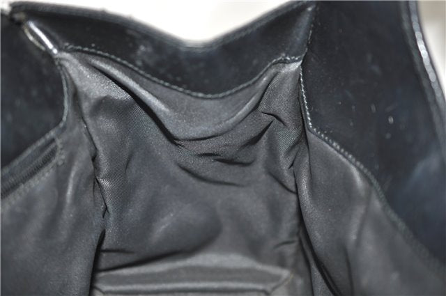 Authentic GUCCI Jumbo GG Jackie Shoulder Bag Canvas Leather 0021067 Black 2922E