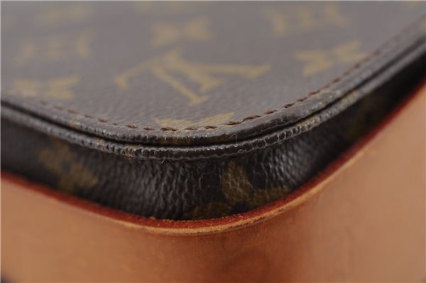 Authentic Louis Vuitton Monogram Cartouchiere MM M51253 Shoulder Cross Bag 2923F