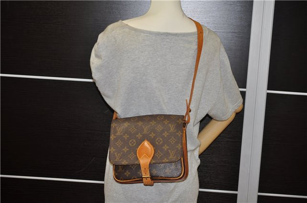 Authentic Louis Vuitton Monogram Cartouchiere MM M51253 Shoulder Cross Bag 2923F