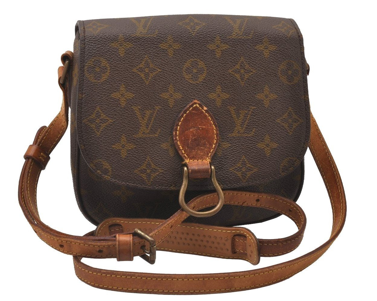 Auth Louis Vuitton Monogram Saint Cloud MM Shoulder Cross Bag Old Model LV 2923I
