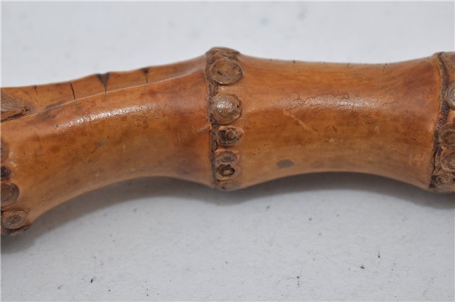 Authentic GUCCI Bamboo Vintage 2Way Shoulder Tote Bag Leather Black Junk 2924E