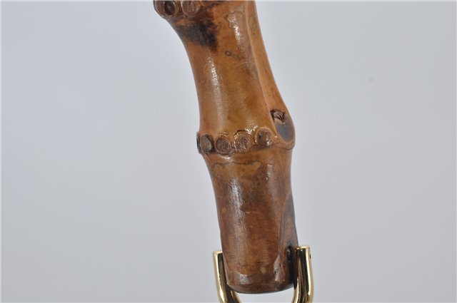 Authentic GUCCI Bamboo Vintage 2Way Shoulder Tote Bag Leather Black Junk 2924E