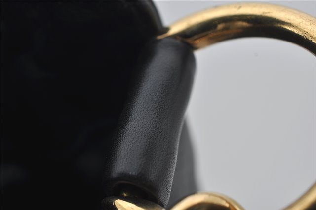 Authentic GUCCI Bamboo Vintage 2Way Shoulder Tote Bag Leather Black Junk 2924E