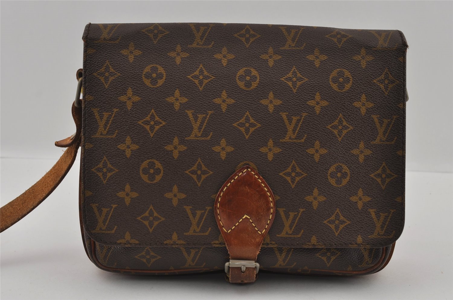 Auth Louis Vuitton Monogram Cartouchiere GM Shoulder Bag Old Model Junk 2924I