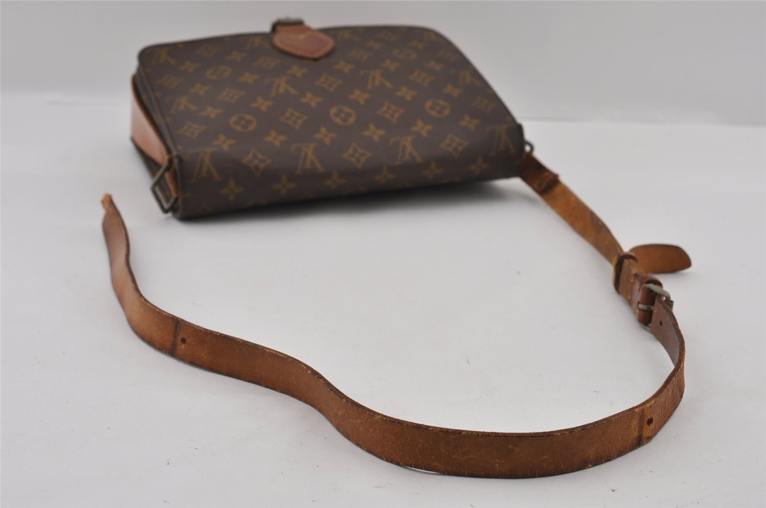 Auth Louis Vuitton Monogram Cartouchiere GM Shoulder Bag Old Model Junk 2924I