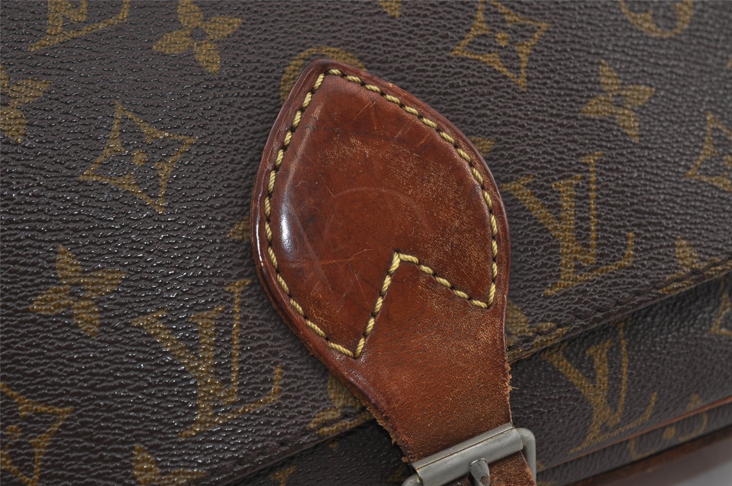 Auth Louis Vuitton Monogram Cartouchiere GM Shoulder Bag Old Model Junk 2924I