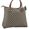 Authentic GUCCI Vintage Shoulder Tote Bag Purse GG PVC Leather Brown 2925E